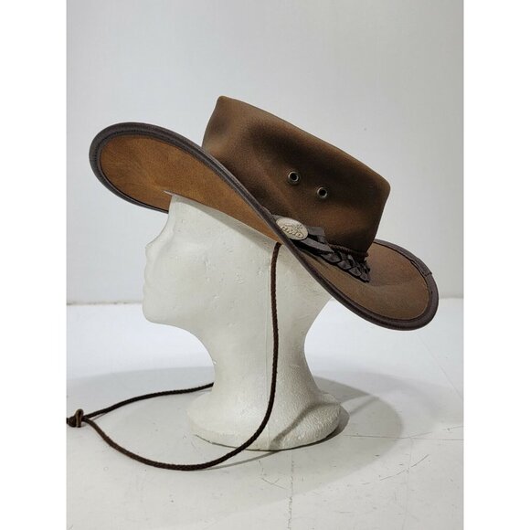Outback Trading Unisex Adult Rocky Mountain Outback RMO Leather Hat Western Brown Braided Made in Australia